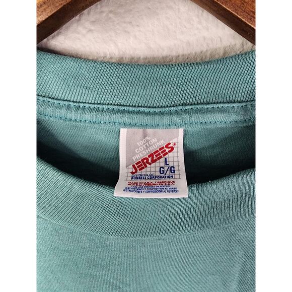 Vintage Cincinnati Shirt Floral Flower Graphic Green Jerzees Tee 90s VTG Large - Picture 3 of 6